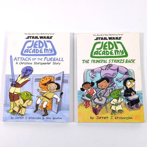 Star Wars Jedi Academy Lot of 2 Books The Principal Strikes Back, Attack Furball - Picture 1 of 2